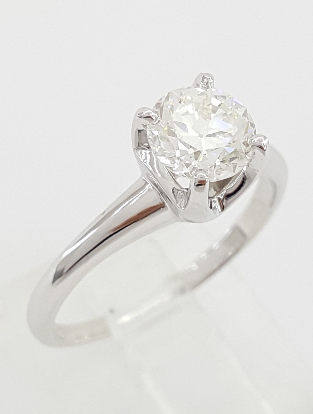 1.01ct Round Brilliant Diamond Solitaire Ring — GIA Certified, 14k White Gold