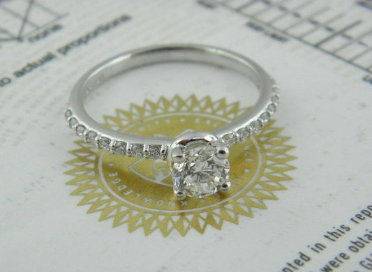 0.60ct Round Brilliant Diamond Engagement Ring — GIA Certified, 18k White Gold