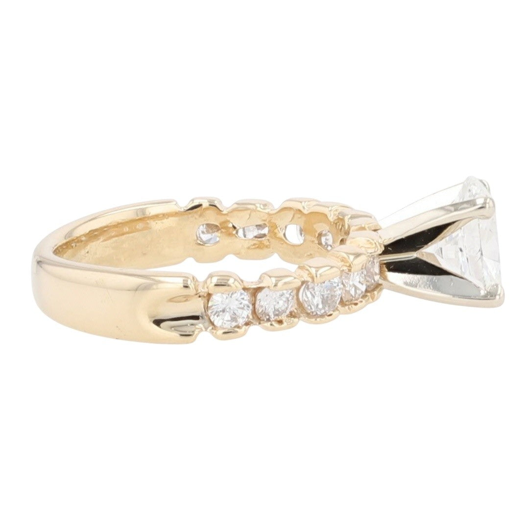 0.77ct Oval Brilliant Diamond Solitaire Ring with Accents — GIA Certified, 14k Yellow Gold