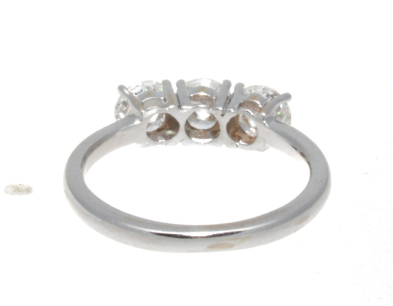 1.60ct Round Brilliant Three-Stone Diamond Ring — GIA Certified, Platinum