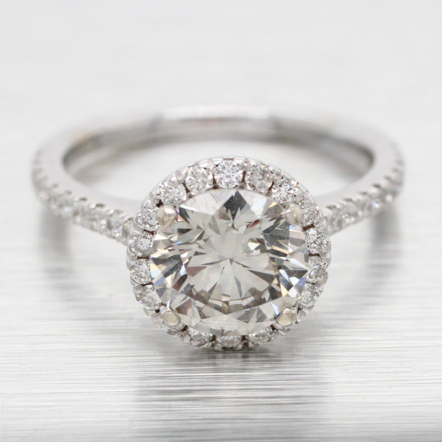 1.81ct Round Brilliant CVD Lab Diamond Halo Ring — GIA Certified, 14k White Gold
