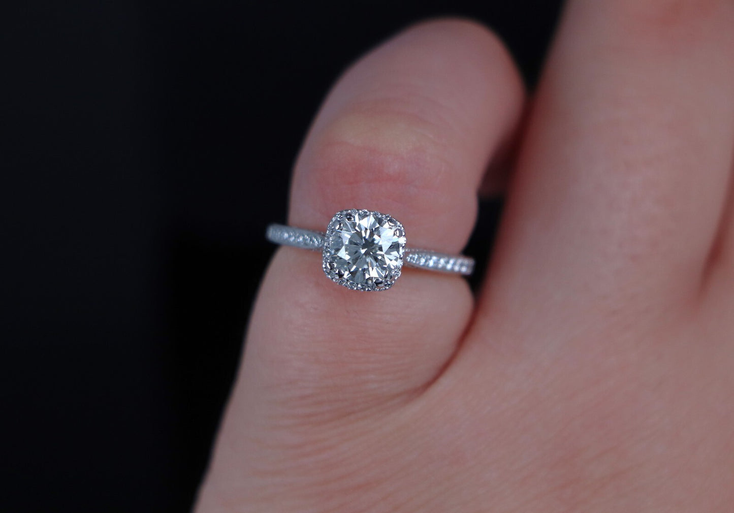 1.08ct Round Brilliant Diamond Engagement Ring — GIA Certified, Platinum