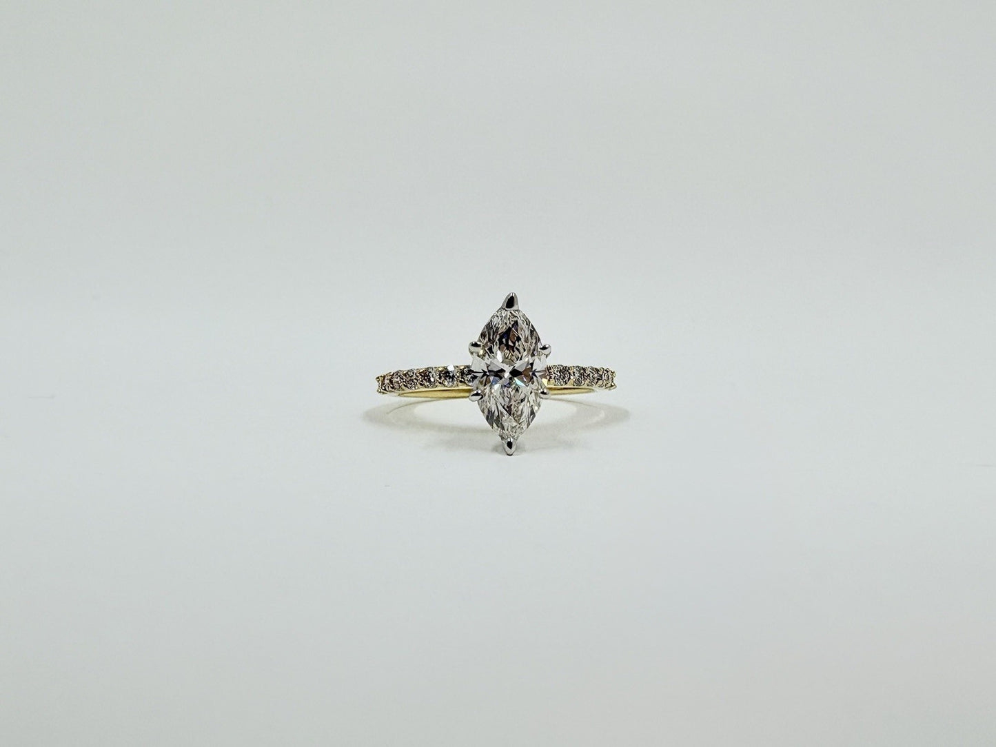 0.90ct Marquise Diamond Engagement Ring — GIA Certified, 14k Two-Tone Gold