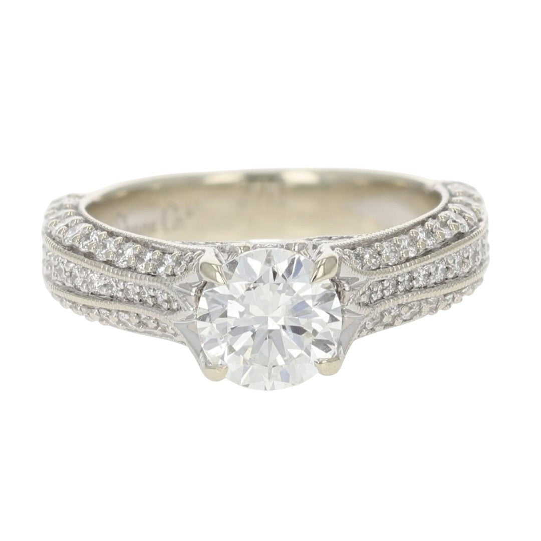 1.22ct Round Brilliant Diamond Engagement Ring — GIA Certified, 14k White Gold
