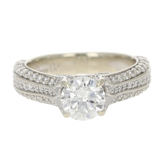 1.22ct Round Brilliant Diamond Engagement Ring — GIA Certified, 14k White Gold