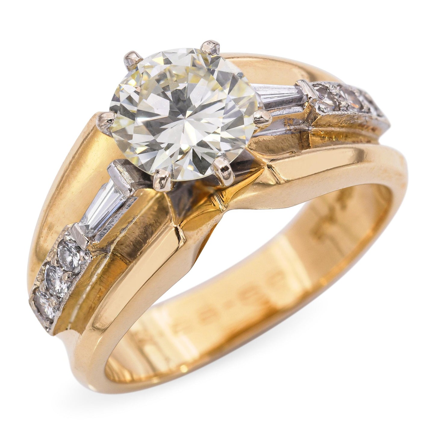 1.35ct Round Brilliant Diamond Engagement Ring — GIA Certified, 18k Yellow Gold