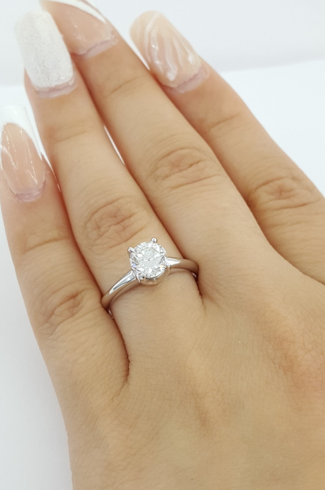 1.01ct Round Brilliant Diamond Solitaire Ring — GIA Certified, 14k White Gold