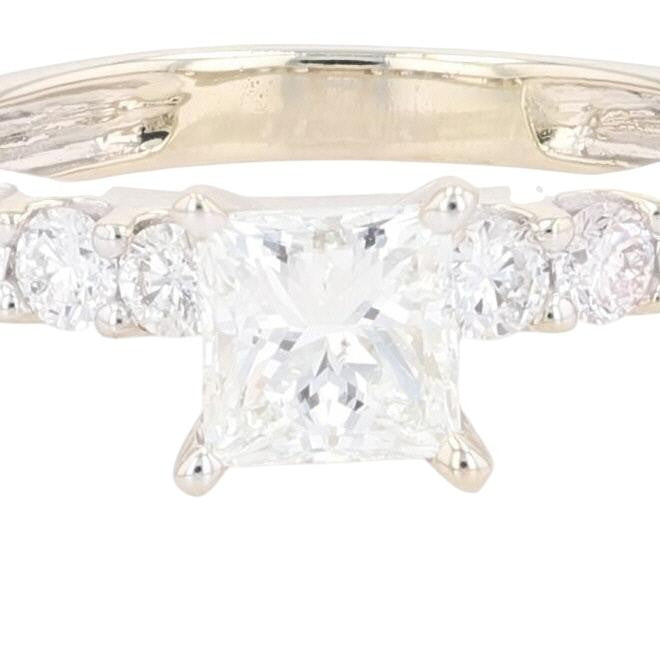 1.7ct Princess Cut Diamond Wedding Set — GIA Certified, 14k White Gold