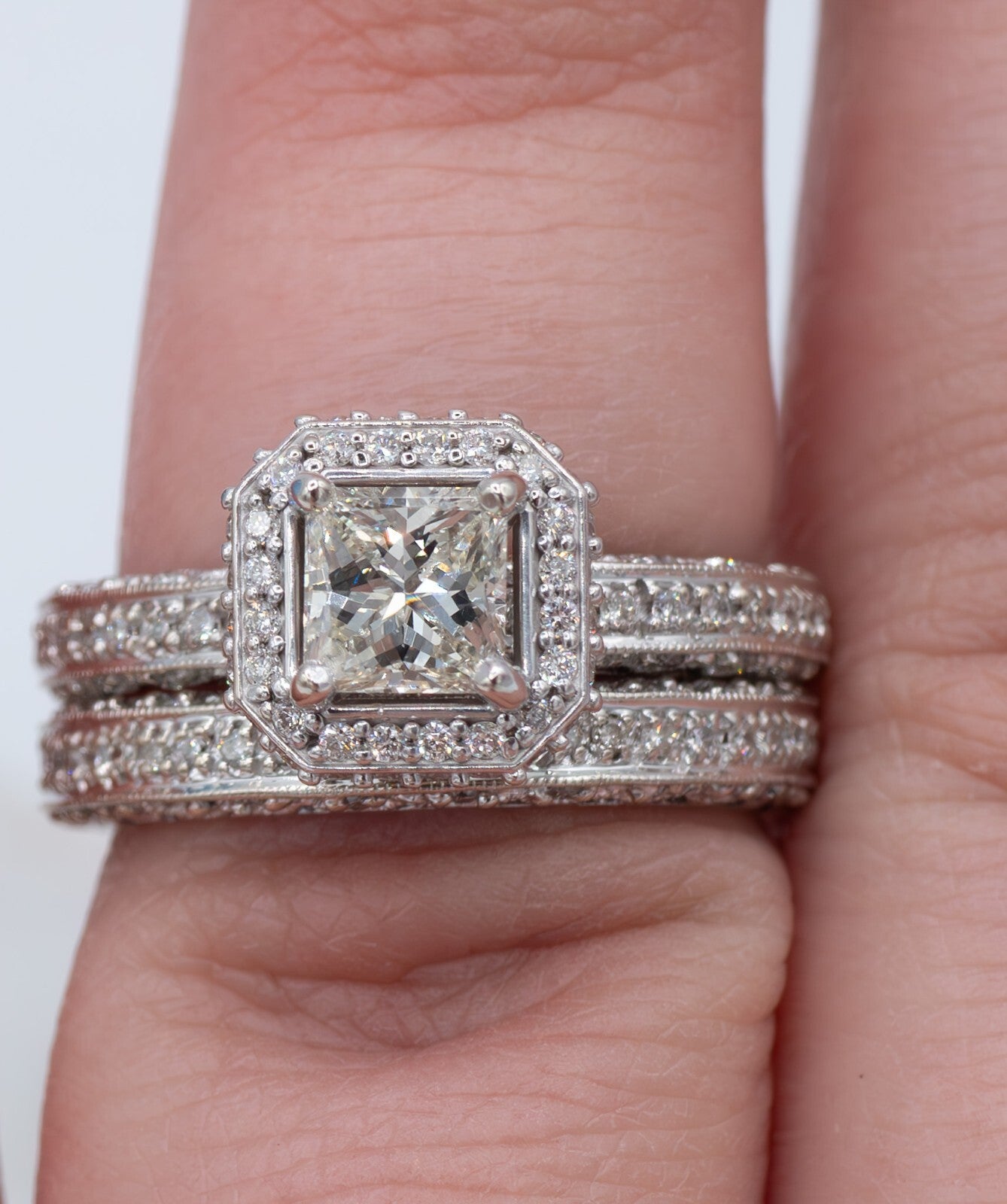 1.30ct Princess Cut Diamond Engagement Ring — GIA Certified, 18k White Gold