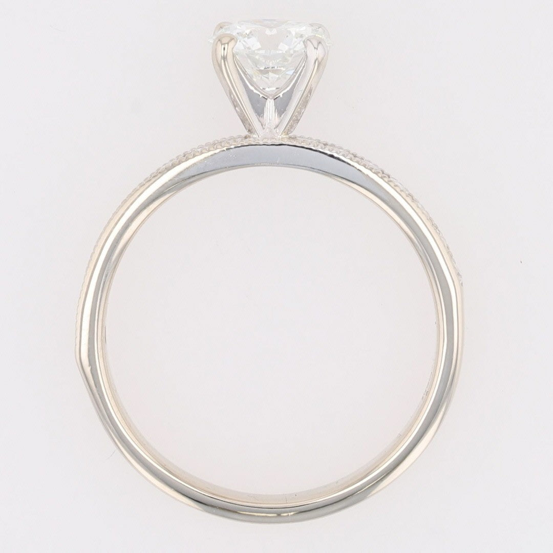 0.86ct Round Brilliant Diamond Solitaire with Accents Ring — GIA Certified, 14k White Gold