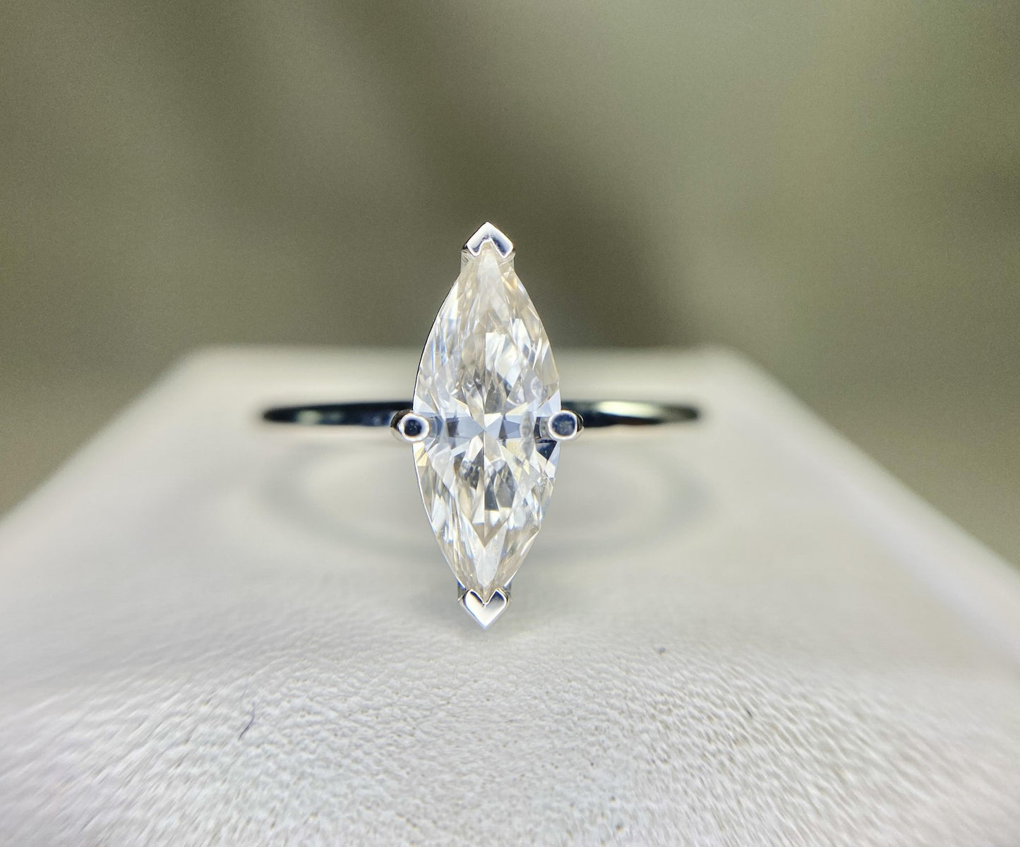 1.06ct Marquise Diamond Solitaire Ring — GIA Certified, 14k White Gold