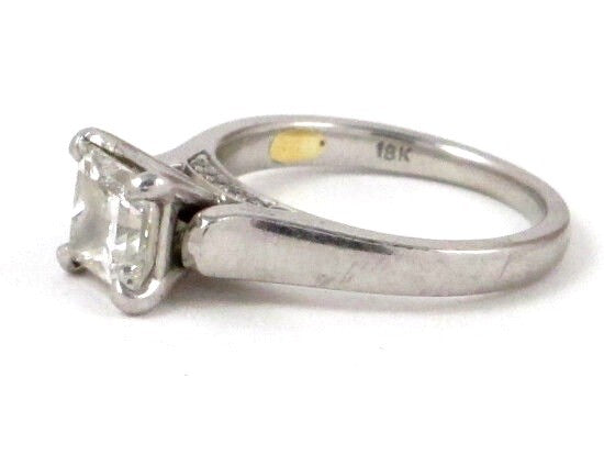 1.30ct Princess Cut Diamond Engagement Ring — GIA Certified, 18k White Gold