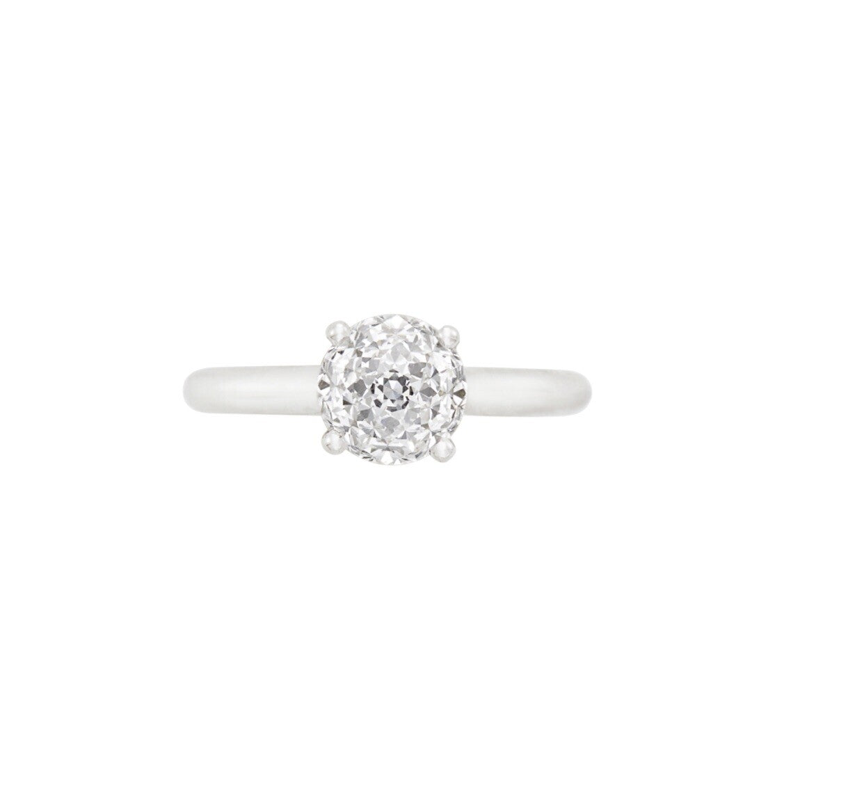 1.55ct Round Modified Brilliant Diamond Engagement Ring — GIA Certified, Platinum