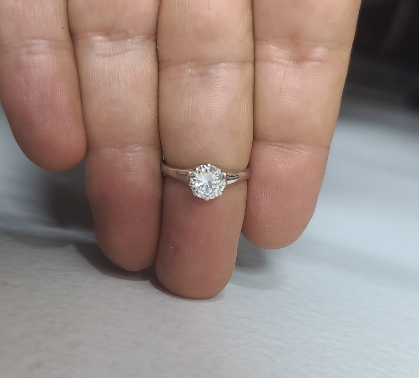 1.02ct Round Brilliant Diamond Vintage Engagement Ring — GIA Certified, Platinum