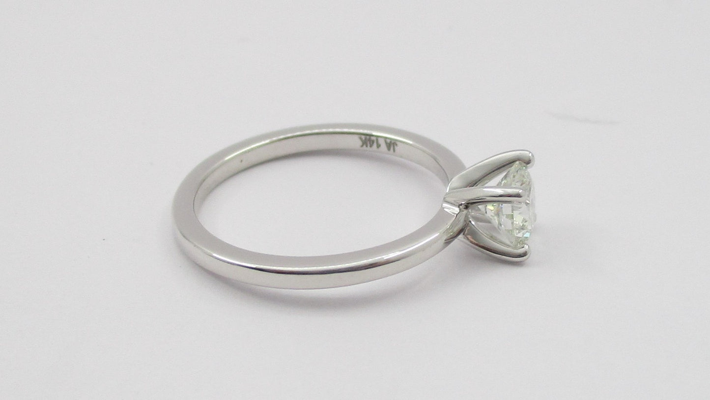 0.56ct Round Brilliant Diamond Engagement Ring — GIA Certified, 14k White Gold