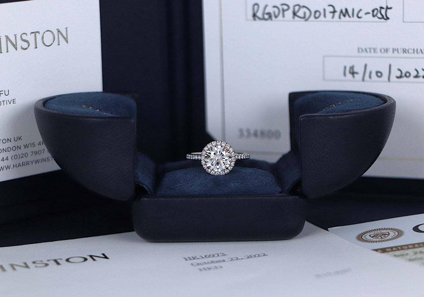 1.81ct Round Brilliant Diamond Halo Engagement Ring — GIA Certified, Platinum