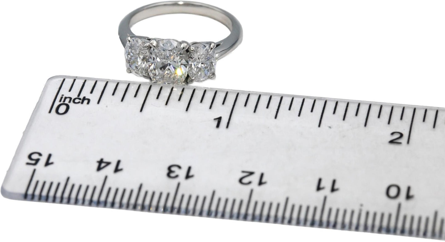1.19ct Oval Brilliant Diamond Three-Stone Engagement Ring — GIA Certified, Platinum