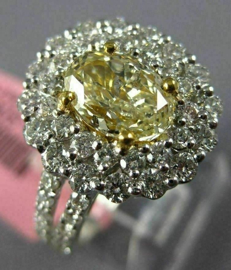 2.40ct Oval Diamond Halo Engagement Ring — GIA Certified, 18k Two-Tone Gold