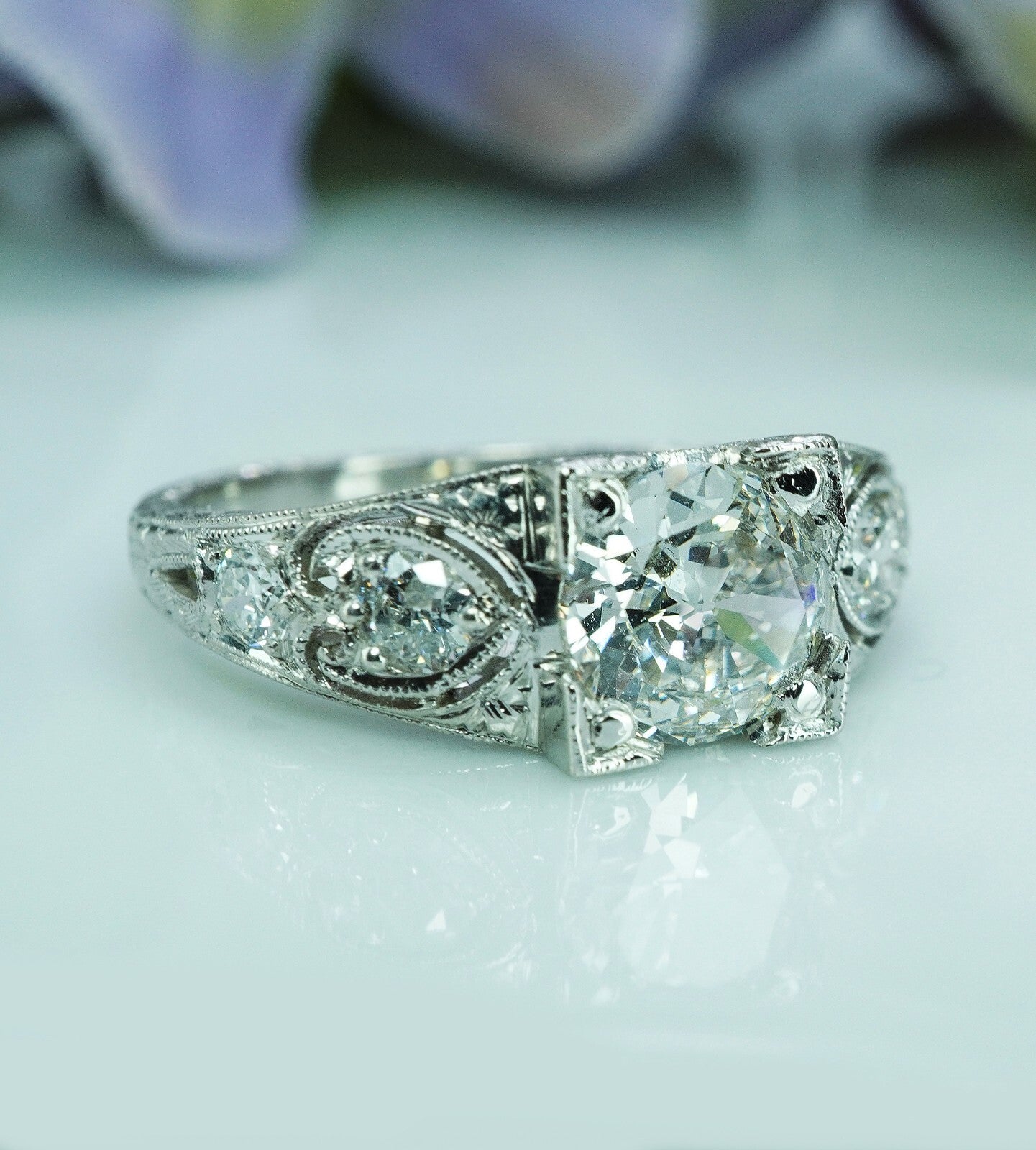 1.32ct Radiant Diamond Engagement Ring — GIA Certified, 14k White Gold