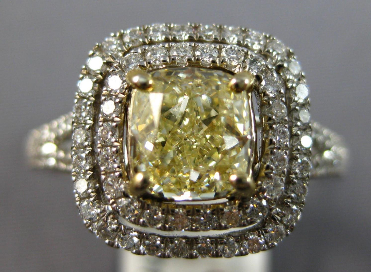 1.47ct Round Brilliant Diamond Halo Engagement Ring — GIA Certified, 18k White Gold
