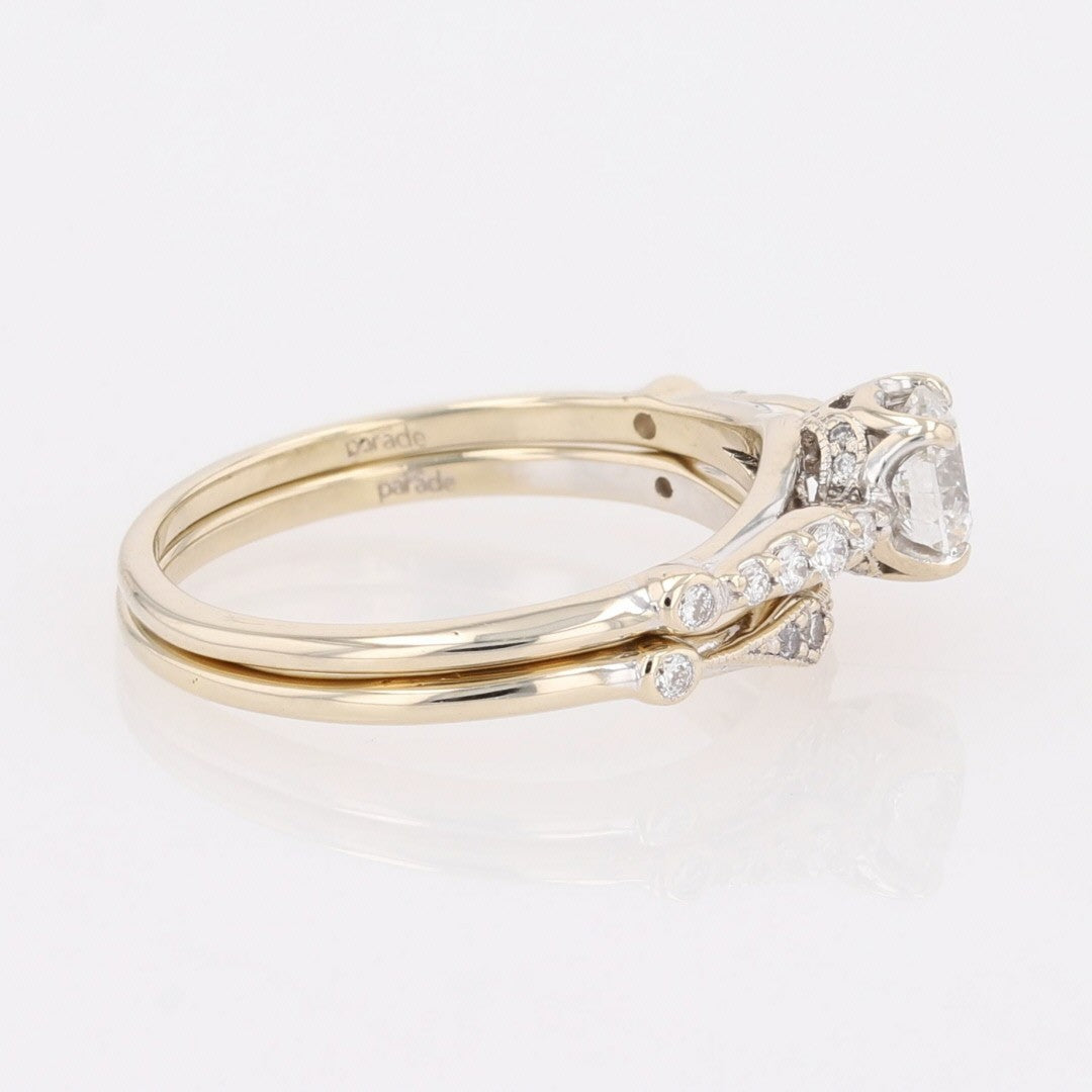 0.50ct Round Brilliant Diamond Solitaire with Accents Ring — GIA Certified, 18k White Gold
