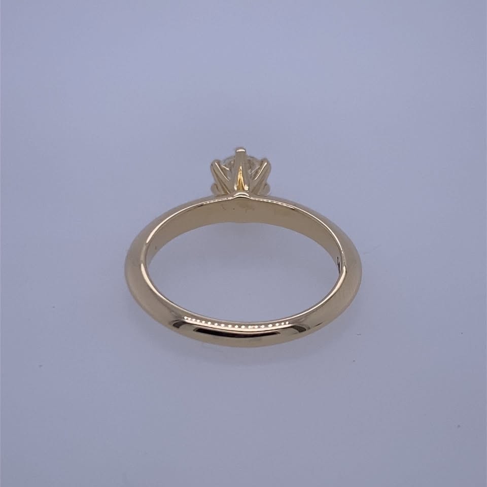 0.50ct Round Brilliant Diamond Cartier Ring — GIA Certified, 18k White Gold