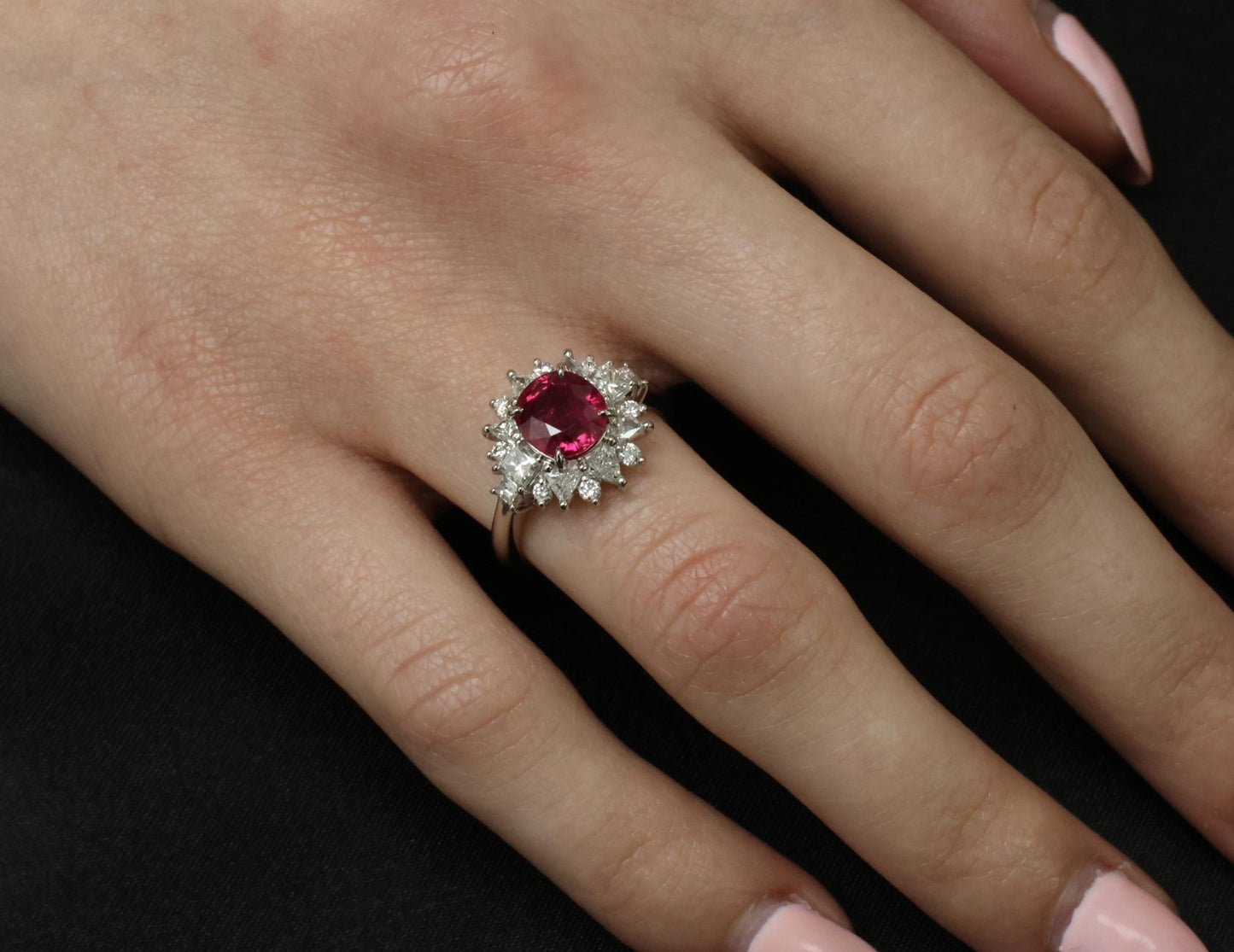 2.36ct Cushion Ruby & 1.02ct Diamond Ring — GIA Certified, Platinum