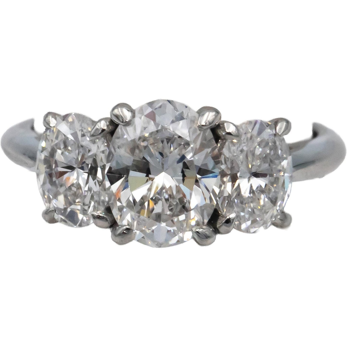 1.19ct Oval Brilliant Diamond Three-Stone Engagement Ring — GIA Certified, Platinum
