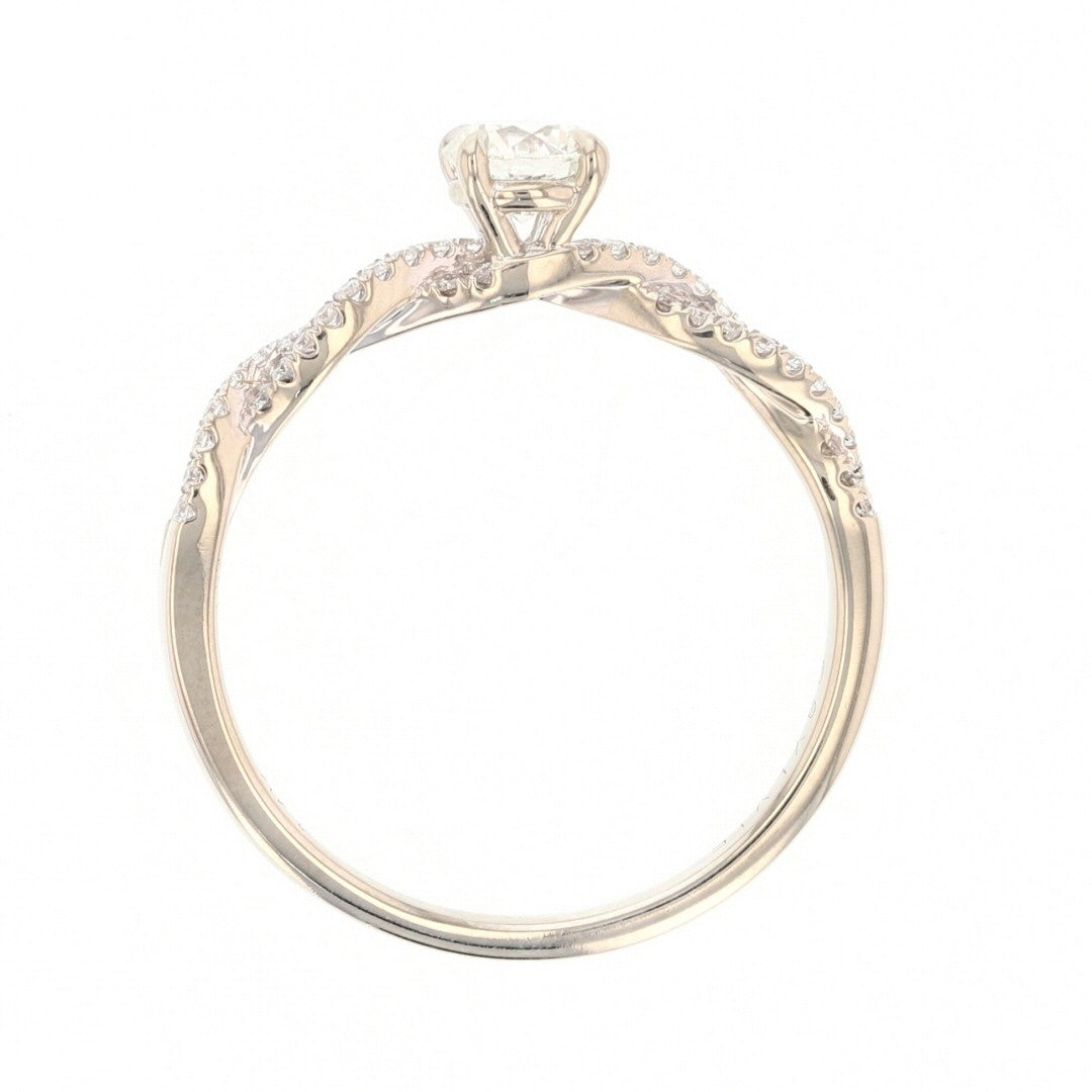 0.71ct Round Brilliant Champagne Diamond Vintage Ring — GIA Certified, Platinum