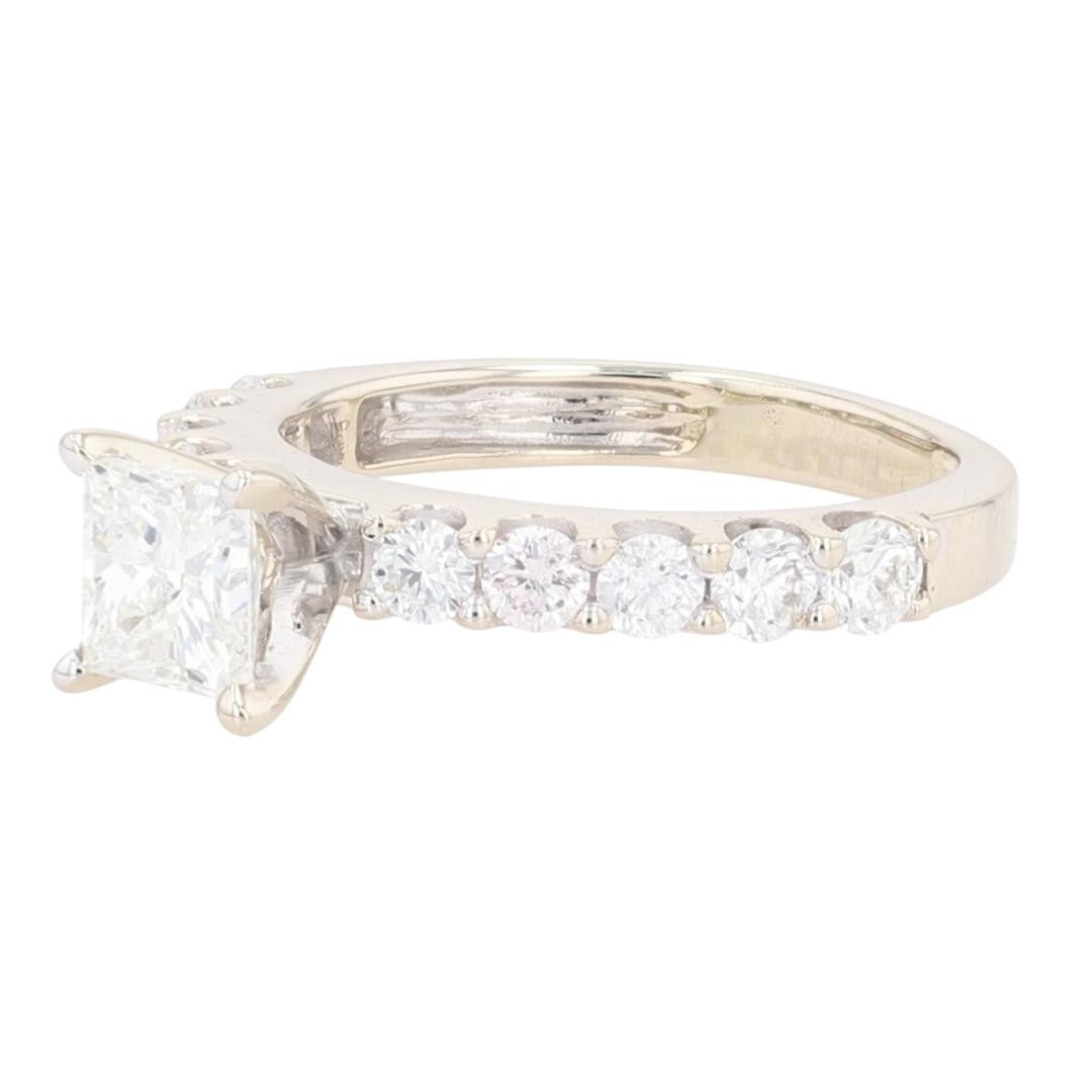 1.7ct Princess Cut Diamond Wedding Set — GIA Certified, 14k White Gold
