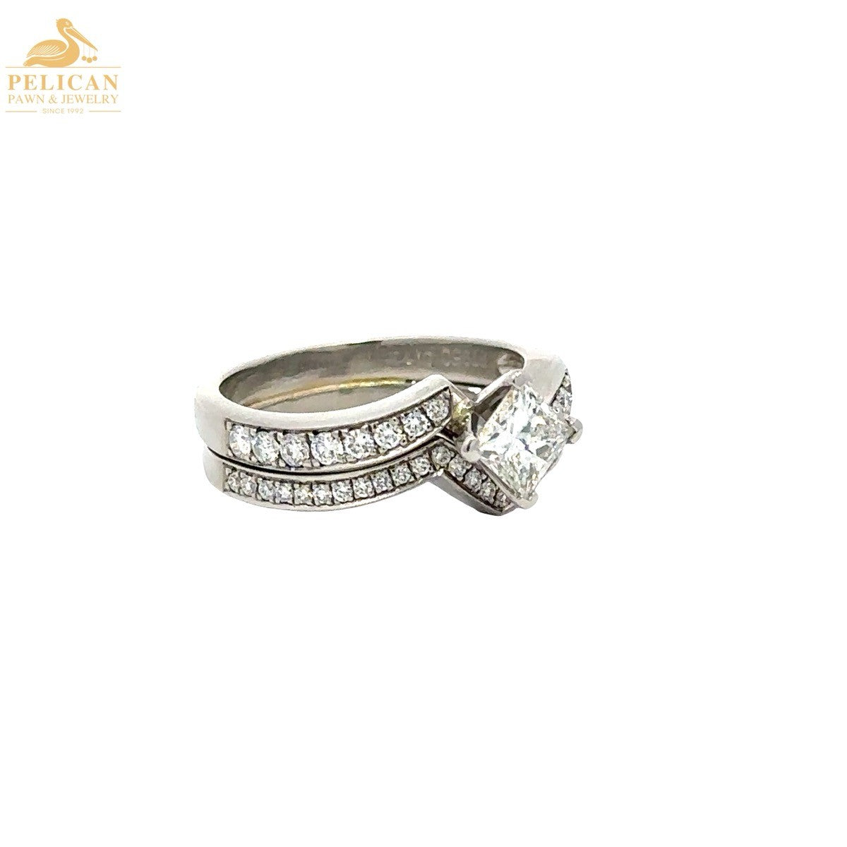 0.70ct Square Modified Brilliant Diamond Bypass Ring — GIA Certified, Platinum