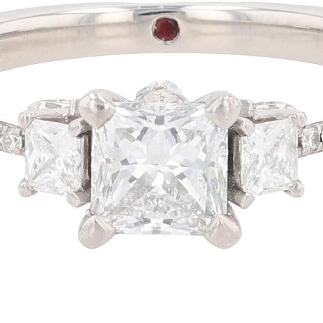 1.30ct Princess Cut Diamond Engagement Ring — GIA Certified, 18k White Gold