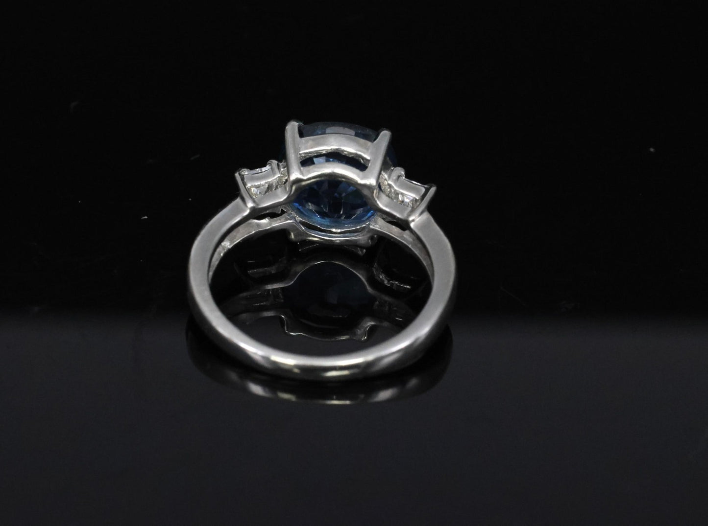 3.87ct Cushion Cut Blue Sapphire Diamond Ring — GIA Certified, Platinum