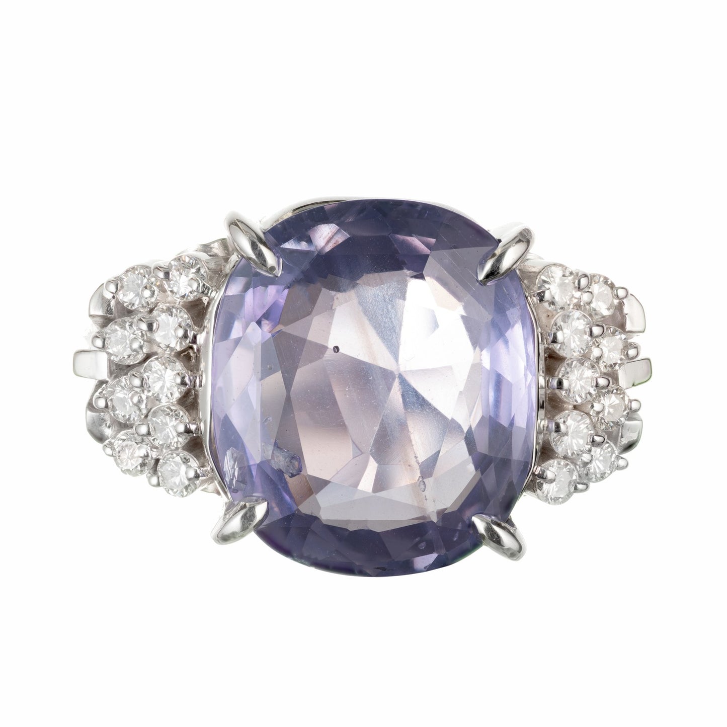 6.40ct Cushion Sapphire Diamond Ring — GIA Certified, Platinum