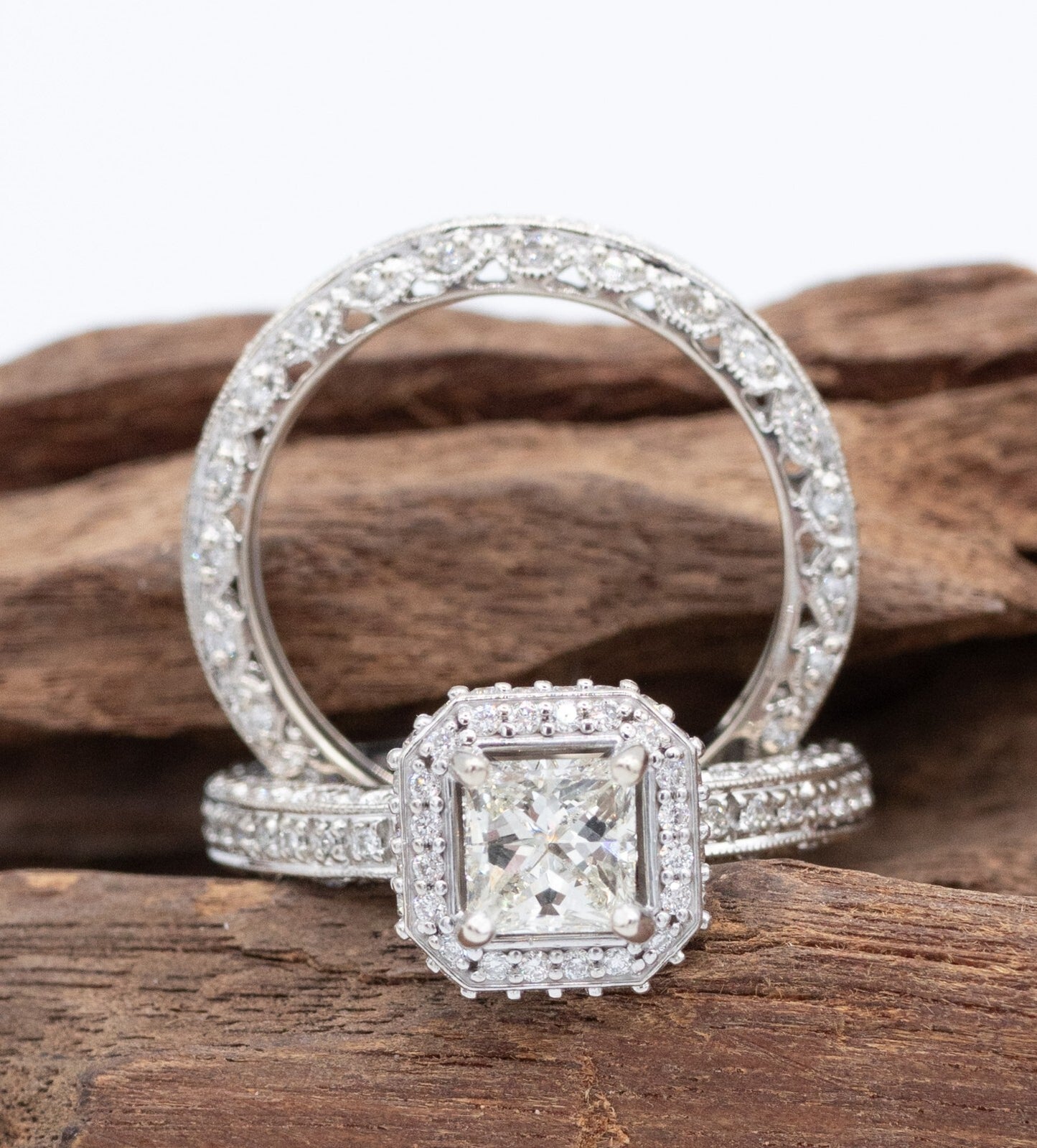 1.30ct Princess Cut Diamond Engagement Ring — GIA Certified, 18k White Gold