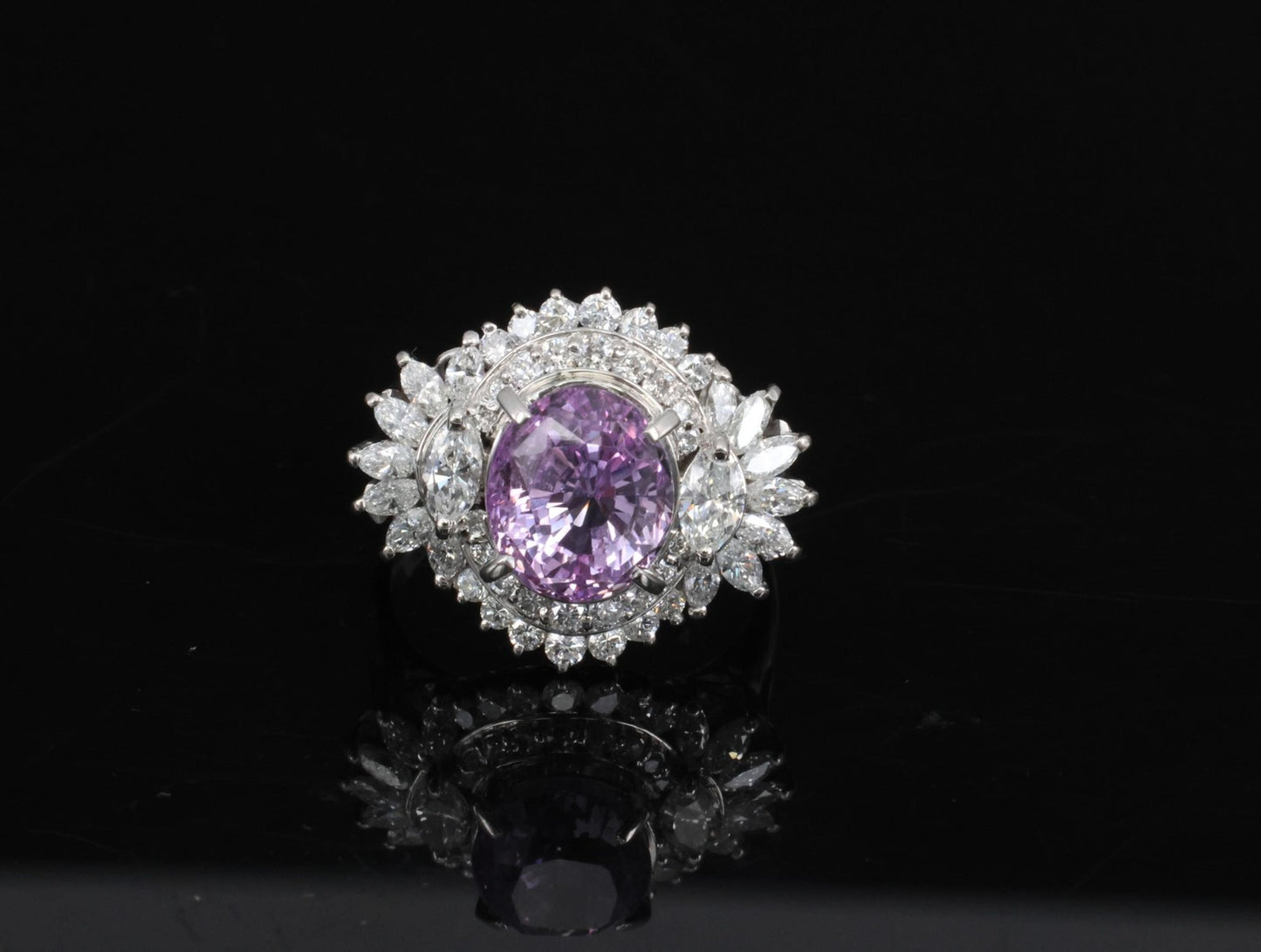 5.26ct Oval Sapphire & 1.43ct Diamond Cocktail Ring — GIA Certified, Platinum
