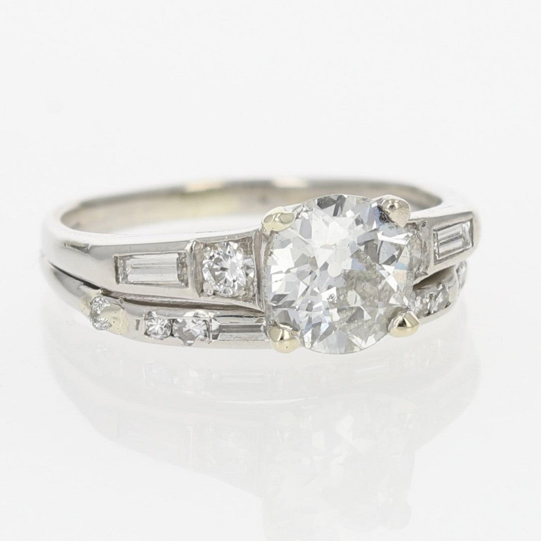 1.34ct Round Brilliant Diamond Halo Engagement Ring — GIA Certified, Platinum