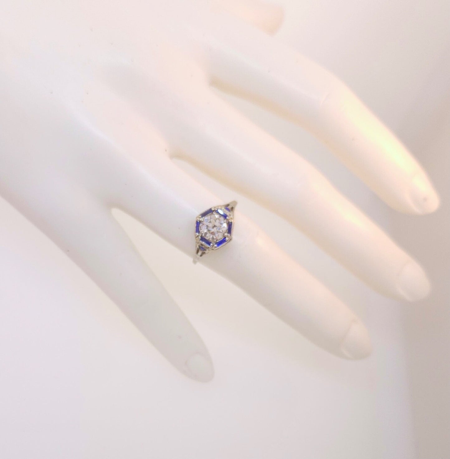 0.93ct Cushion Diamond Halo Engagement Ring — GIA Certified, 18k Two-Tone Gold