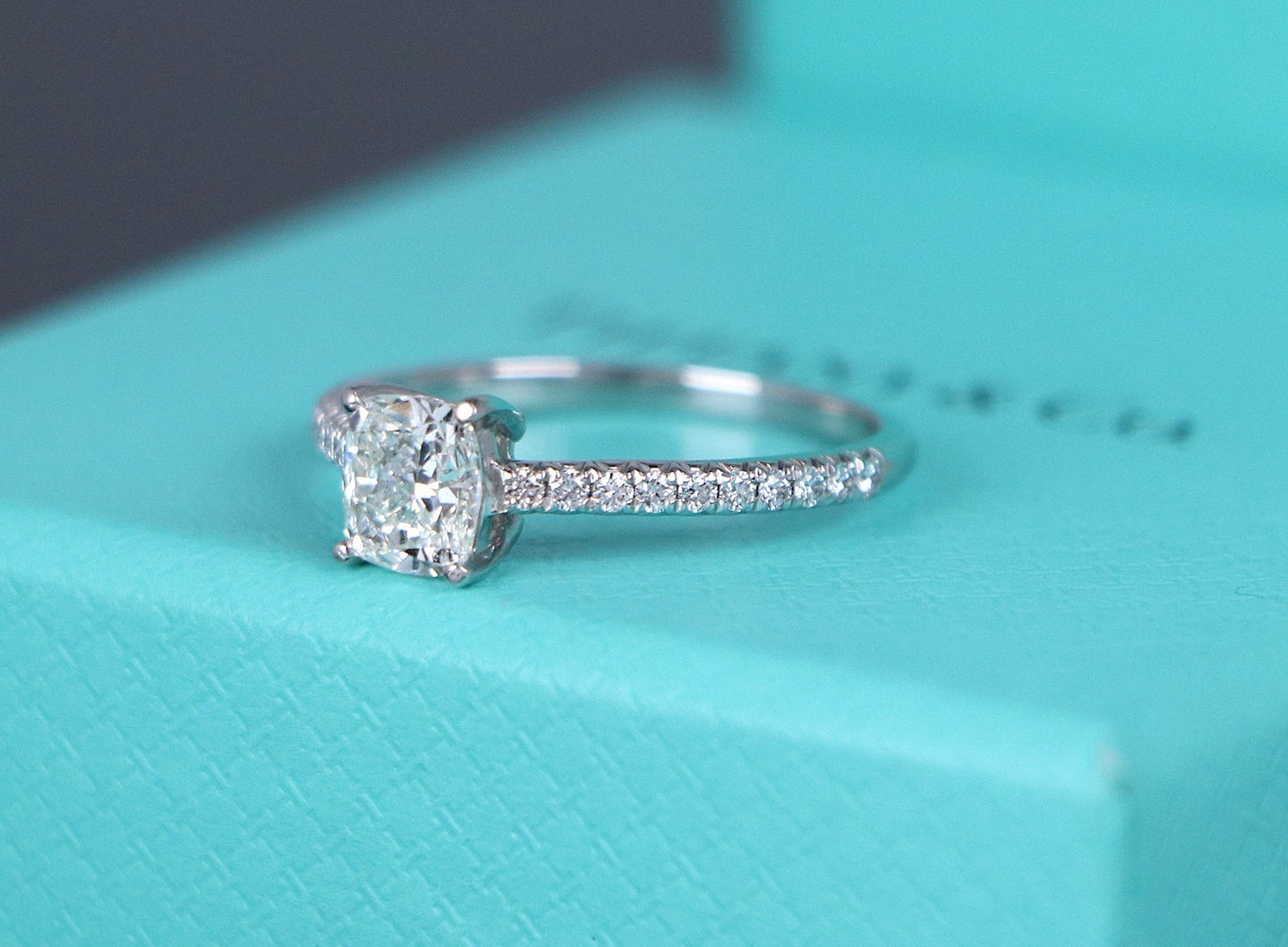 0.91ct Cushion Modified Brilliant Diamond Engagement Ring — GIA Certified, Platinum