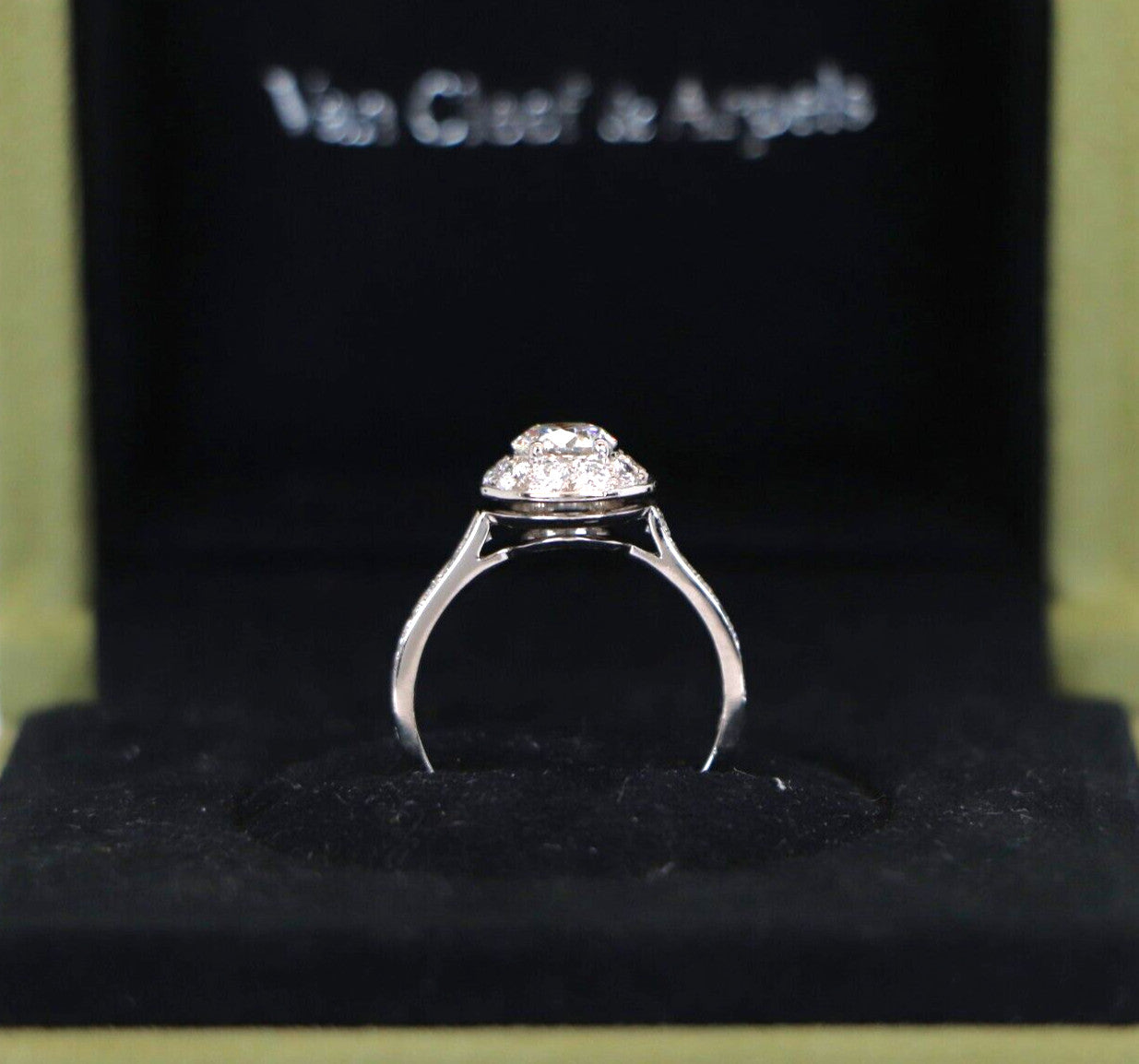 1.34ct Round Brilliant Diamond Halo Engagement Ring — GIA Certified, Platinum