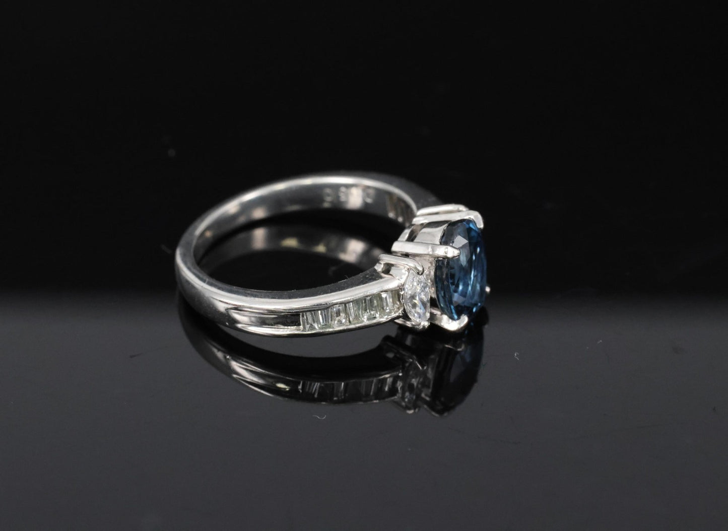 1.97ct Oval Blue Sapphire & Diamond Ring — GIA Certified, Platinum