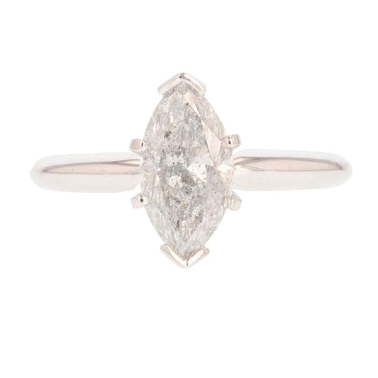 2.02ct Marquise Diamond Solitaire Ring — GIA Certified, 14k White Gold
