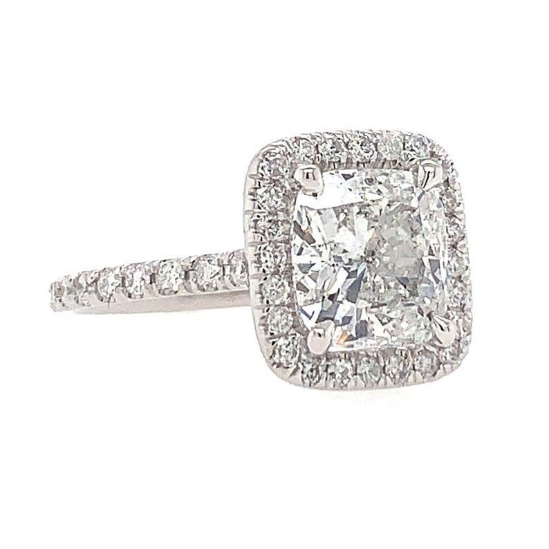 2.16ct Cushion Diamond Halo Ring — GIA Certified, 950 Platinum