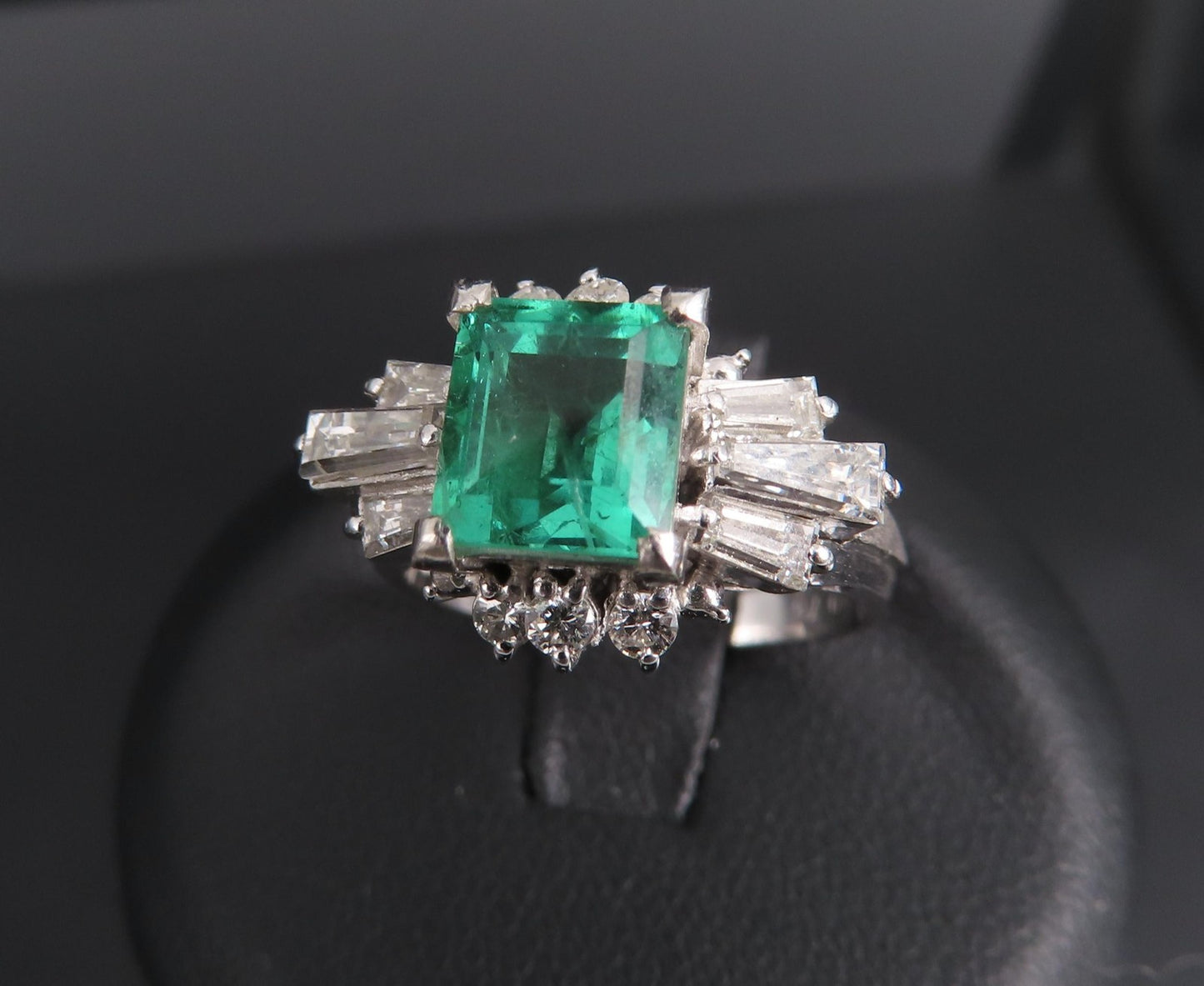 1.48ct Emerald Cut Natural Emerald Diamond Ring — GIA Certified, Platinum
