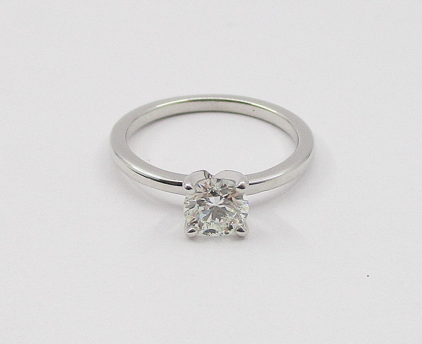 0.56ct Round Brilliant Diamond Engagement Ring — GIA Certified, 14k White Gold