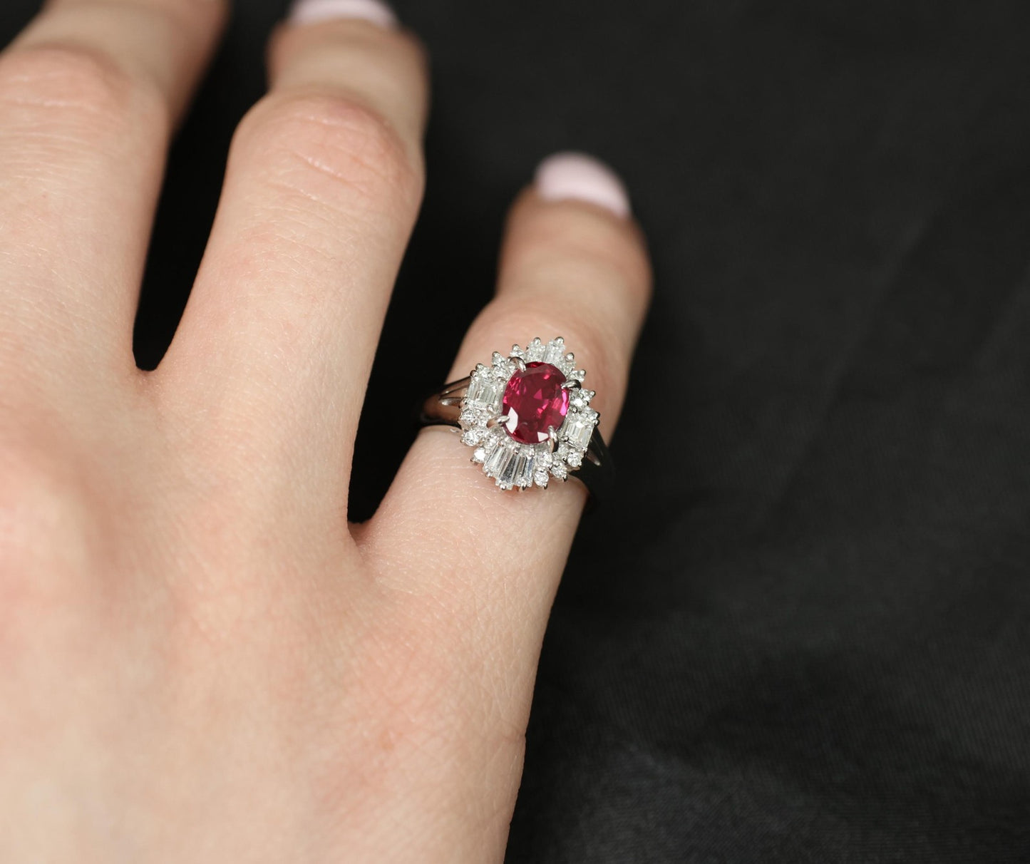 1.22ct Oval Ruby & 0.54ct Diamond Ring — GIA Certified, Platinum