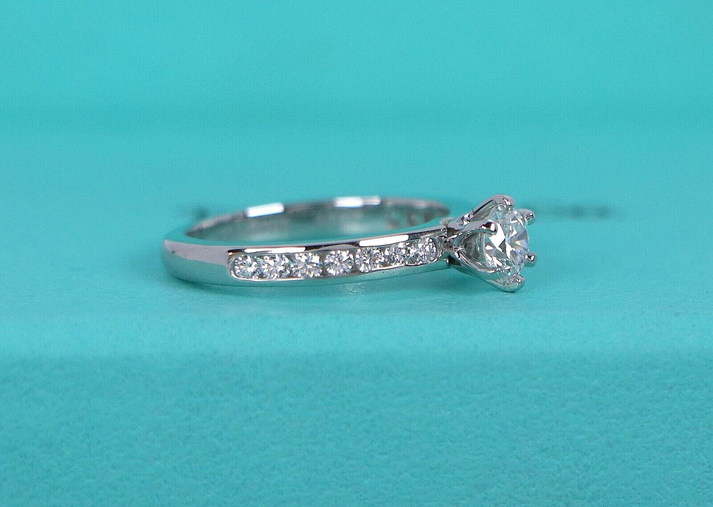 0.35ct Round Brilliant Diamond Channel Engagement Ring — GIA Certified, Platinum