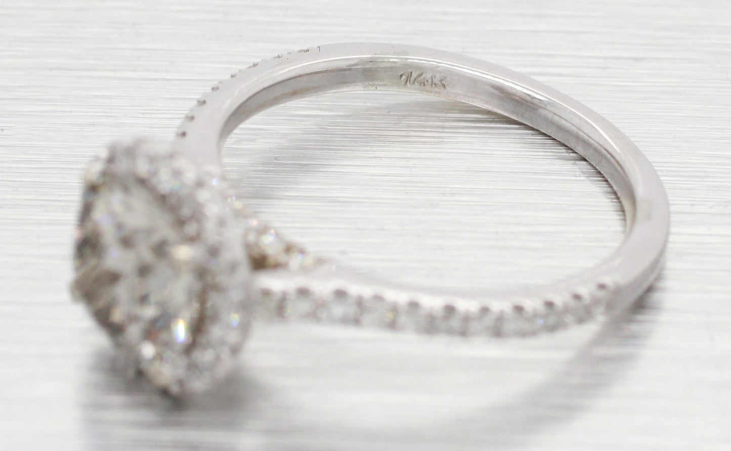 1.81ct Round Brilliant CVD Lab Diamond Halo Ring — GIA Certified, 14k White Gold