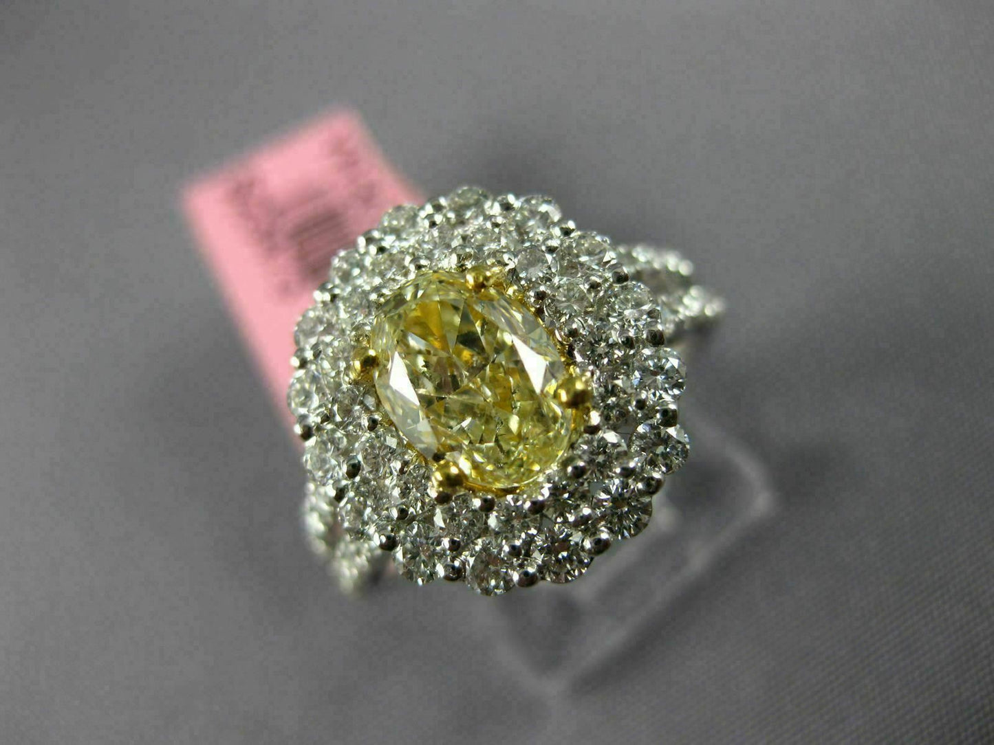 2.40ct Oval Diamond Halo Engagement Ring — GIA Certified, 18k Two-Tone Gold