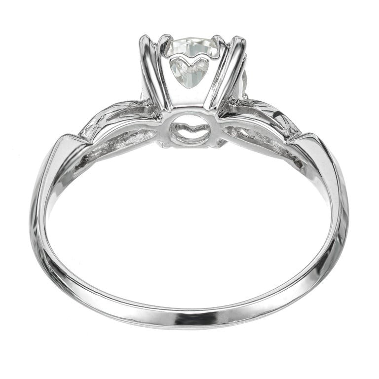 1.10ct Old Mine Cut Diamond Art Deco Ring — GIA Certified, Platinum
